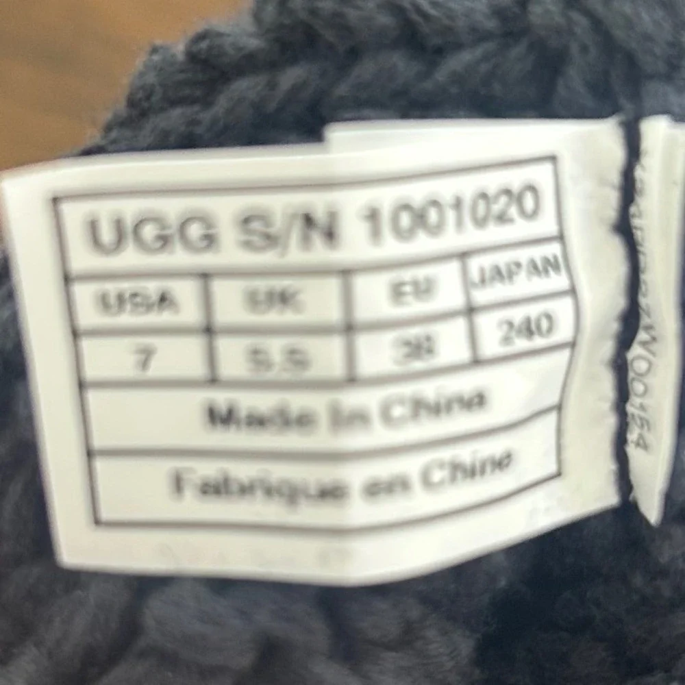 UGG Australia Patchwork Knit Lattice Cardy Charcoal Grey Tall Boots 1001020 Sz 7